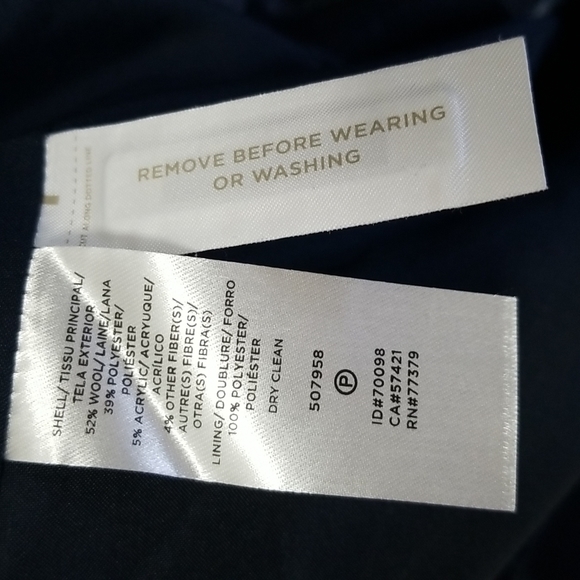 Ann Taylor Navy Plaid Wrap Coat - Picture 6 of 7